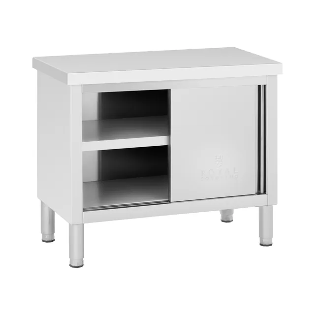 Edelstahl-Arbeitsschrank - PREMIUM - 100 x 50 cm - 330 kg - Royal Catering