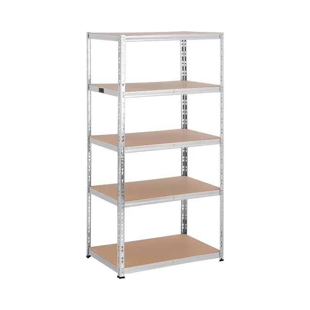 MSW Schwerlastregal - 90 x 60 x 180 cm - für 5 x 175 kg - Grau