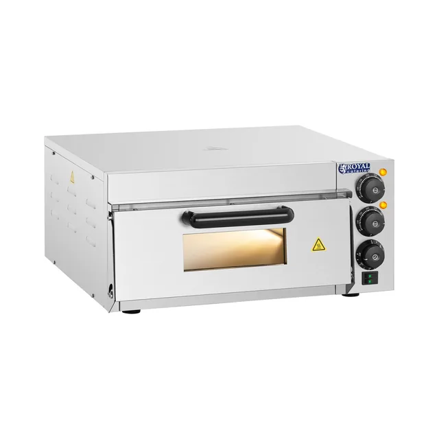 Elektro-Pizzaofen - 1 x 40 cm - 1 Kammer - 2000 W - 230 V - manuell - Schamottstein - Royal Catering